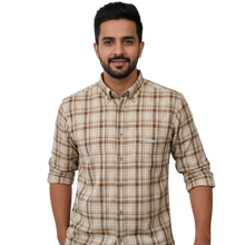 Load image into Gallery viewer, PS001 Check Long Sleeve Button Down Shirt - Brown - Pointer International