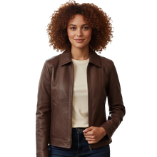 Load image into Gallery viewer, PJ01 Dark Brown Leather Jacket - Bunny - Pointer International