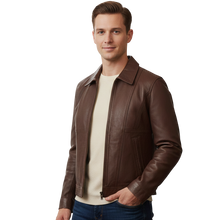 Load image into Gallery viewer, PJ01 Dark Brown Leather Jacket - Bunny - Pointer International