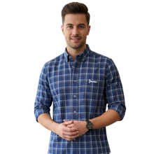 Load image into Gallery viewer, PS002 Check Long Sleeve Button Down Shirt - Navy - Pointer International