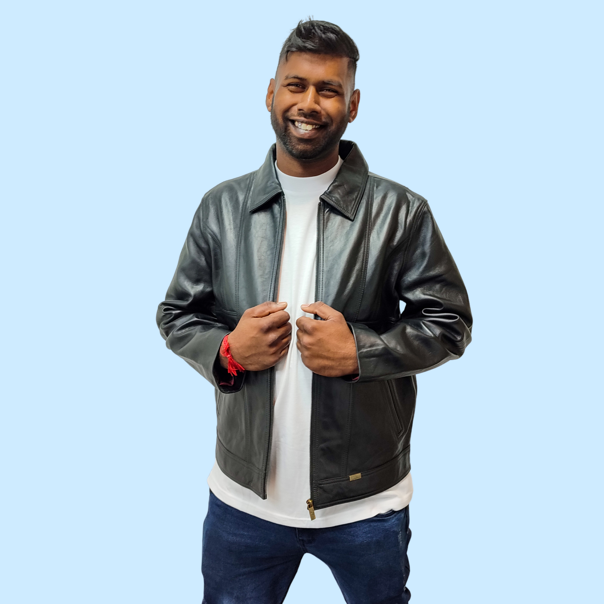 PJ01 Black Leather Jacket Bunny