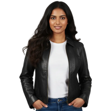 Load image into Gallery viewer, PJ01 Black Leather Jacket - Bunny - Pointer International 
