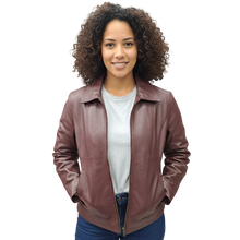 Load image into Gallery viewer, PJ01 Burgundy Leather Jacket - Bunny
