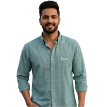 Load image into Gallery viewer, PS004 Check Long Sleeve Button Down Shirt - Green - Pointer International 
