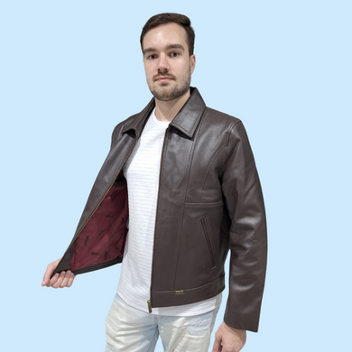 PJ01 Dark Brown Leather Jacket - Bunny - Pointer International 