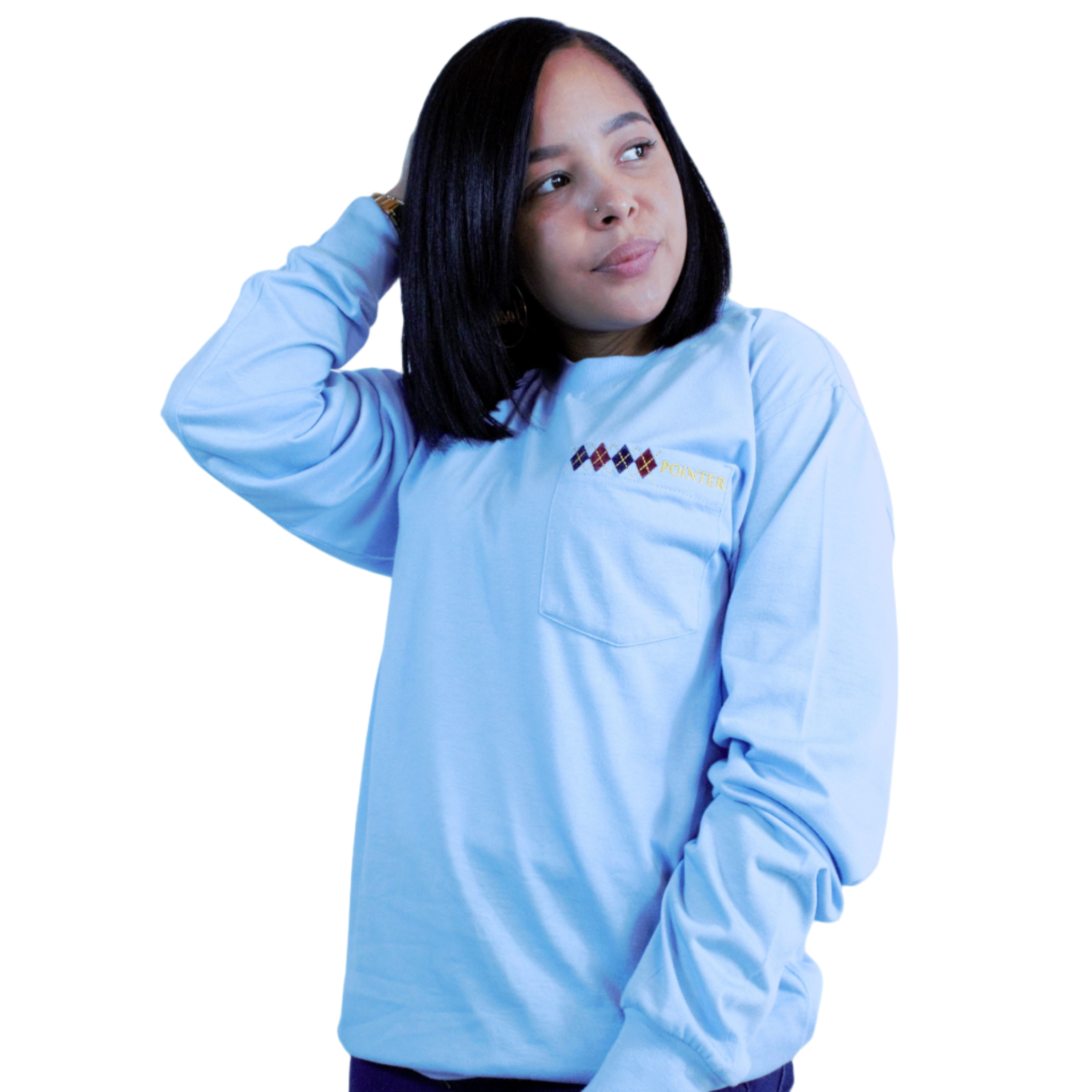 Powder Blue Long Sleeve Classic T- Shirt | Pointer International ...