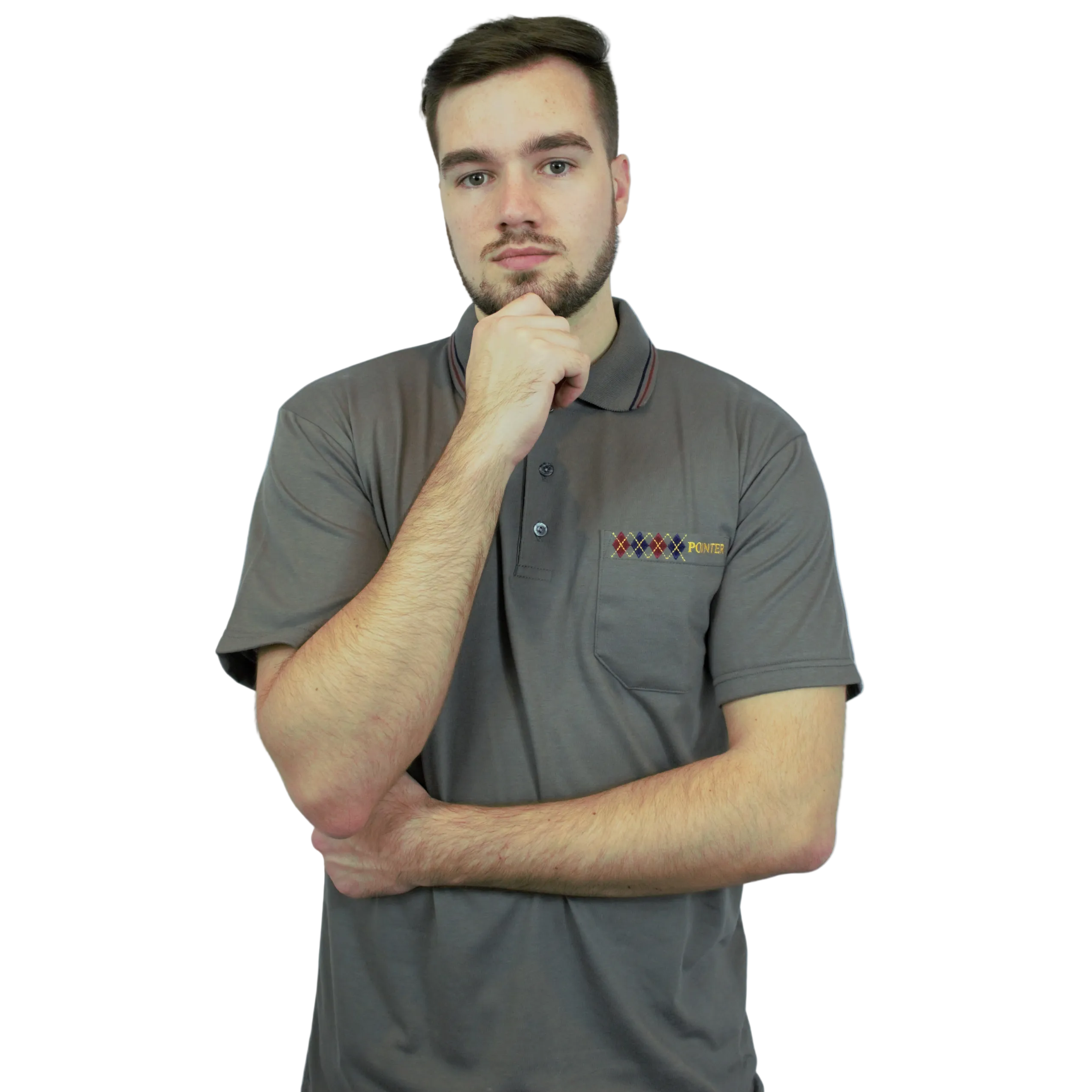 Flat Grey Plain Short Sleeve Golfer | Pointer International – Pointer ...