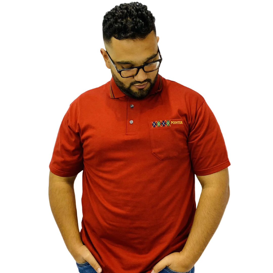 Rust Plain Short Sleeve Golfer| Pointer International – Pointer ...